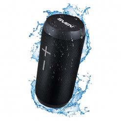 SVEN PS-210 Black, Bluetooth Waterproof Portable Speaker, 12W RMS, Water protection (IPx6), Support for iPad & smartphone, FM tuner, USB & microSD, TWS, built-in lithium battery -1500 mAh, ability to control the tracks, AUX stereo input